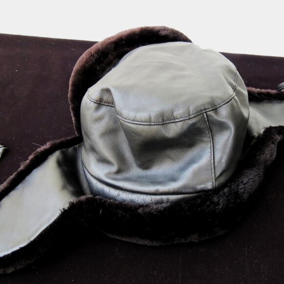 WINTER GIVE AWAY SALE! Jet Black Luxury Beaver Fur Jockey Trapper Hat, New - Picture 5 of 10